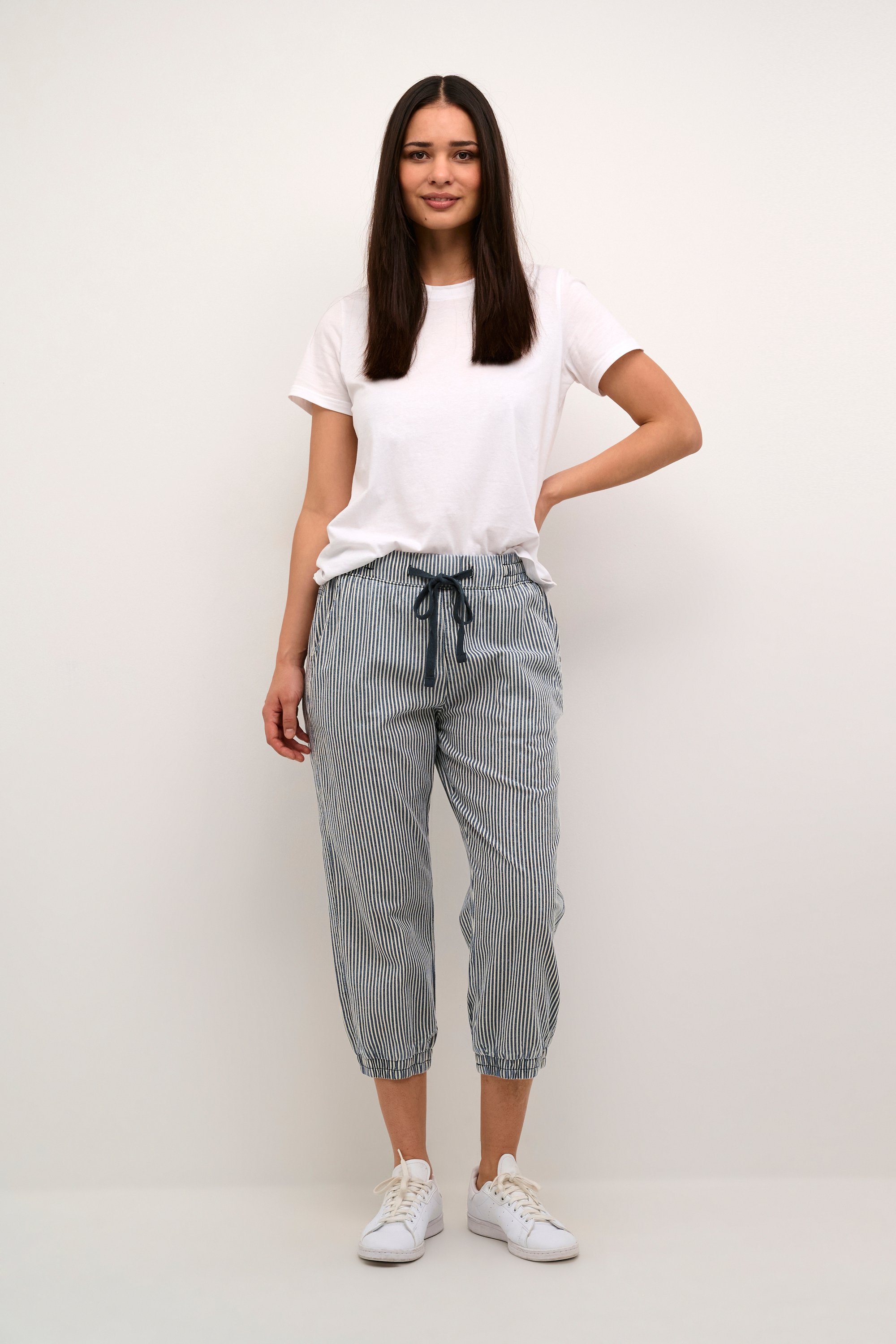 Pants Suiting Relaxed fit Midnight/White Stripe blue white