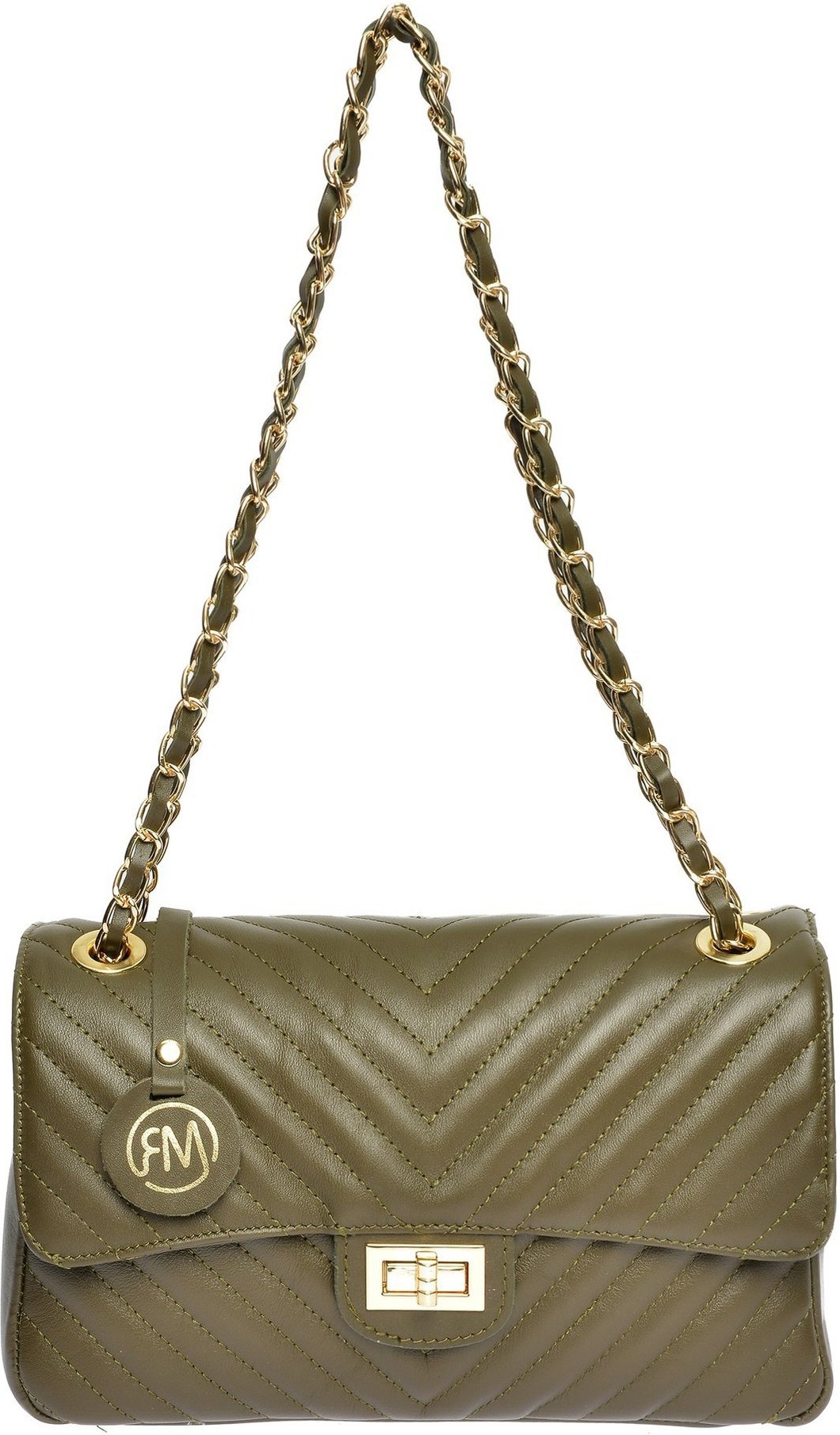 Roberta M Grüne Lederhandtasche