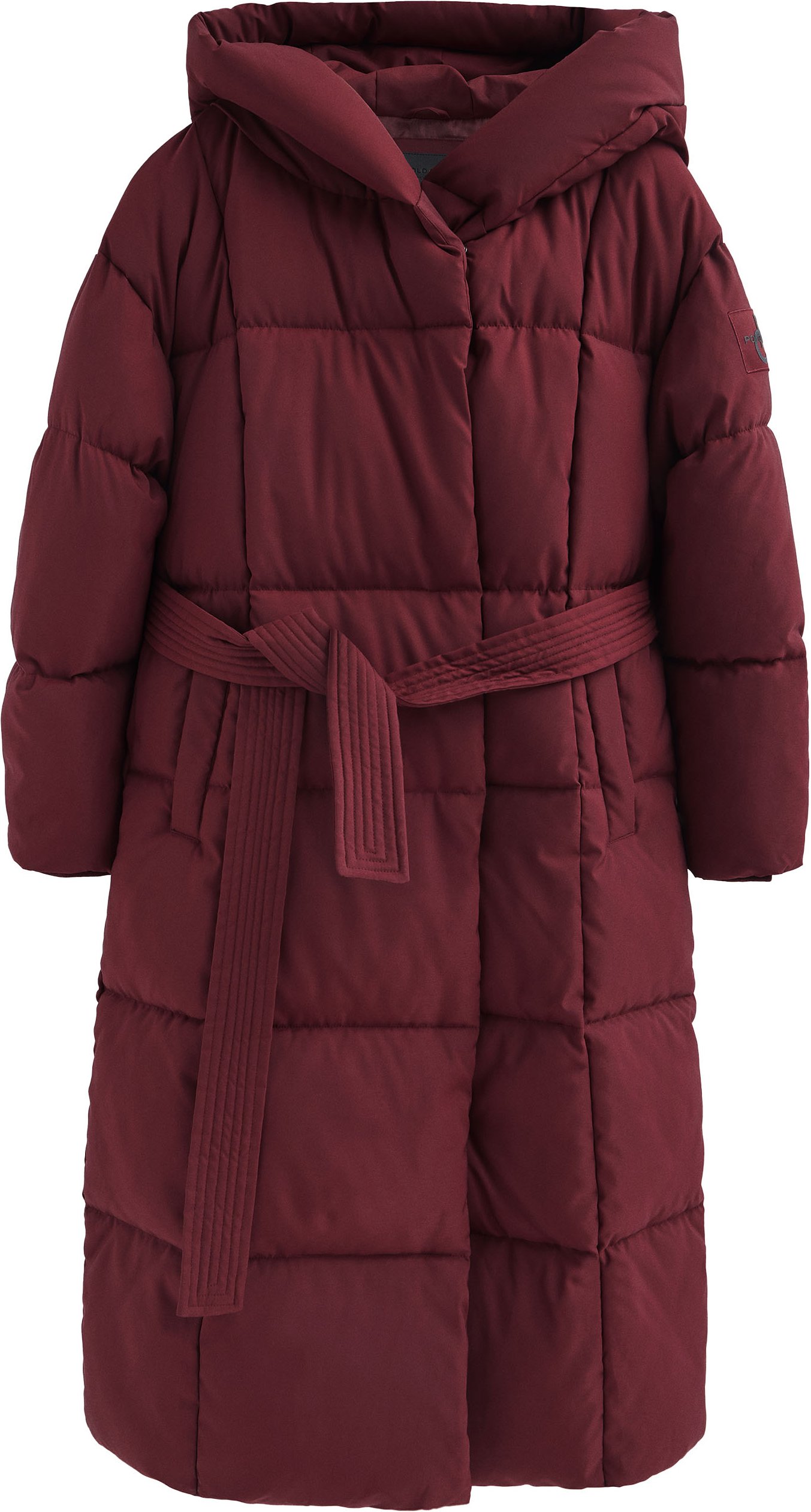 Mantel Guada Long granatrot mit Polo Club-Logo