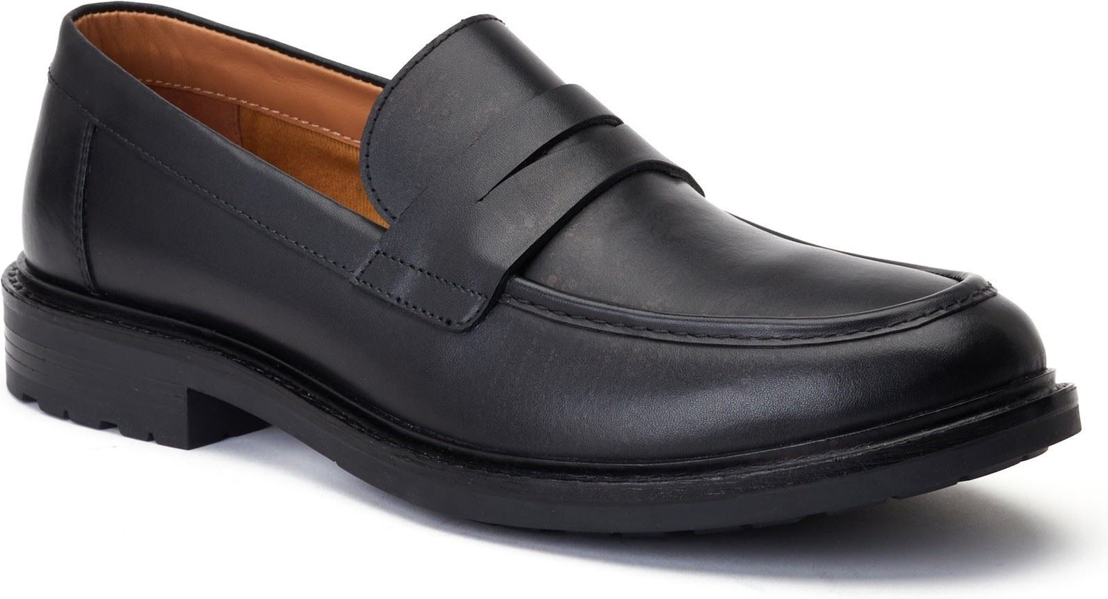 Base London Ivey Leder Herren schwarze Mokassins