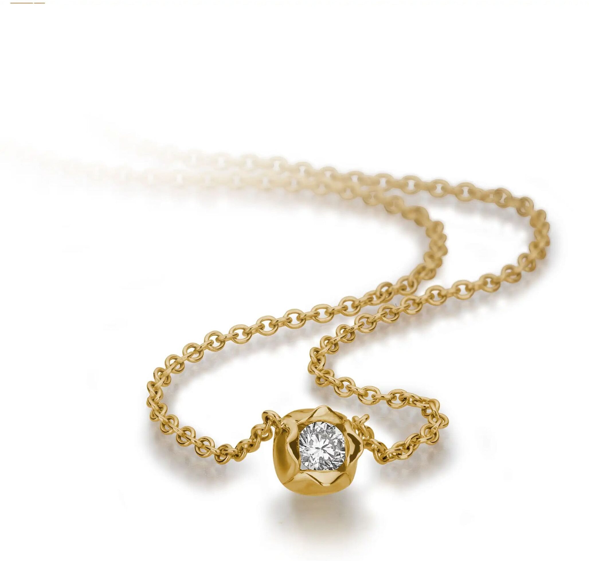 Lyomi Collier 585/- Gelbgold Blüte synth. Diam. 0,25ct.