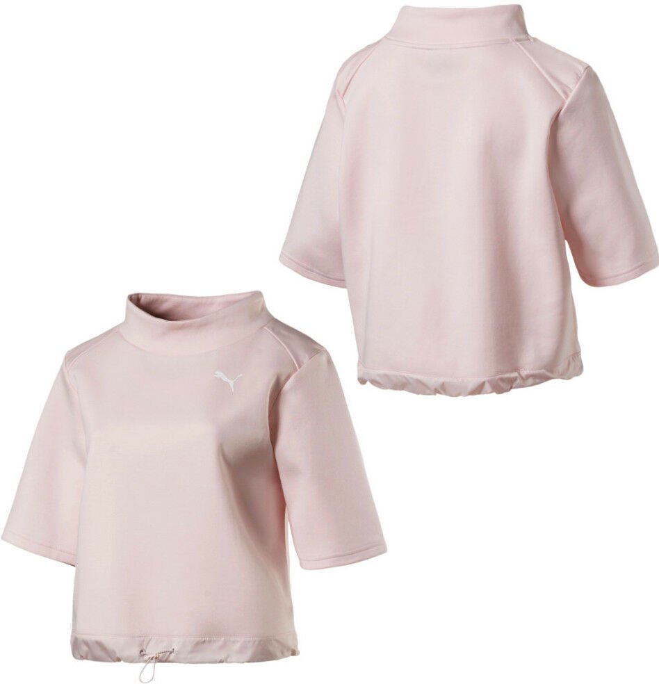 Puma Evostripe Womens Sweat Tee Fitness Running T-Shirt Top Pearl 595084 36 R11H