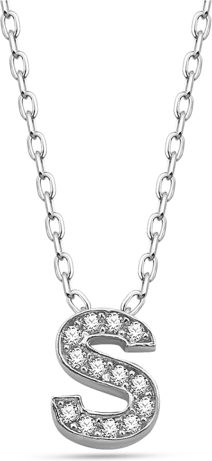 Dkeniz Anhänger mit Kette Buchstabe S 925/- Sterling Silber