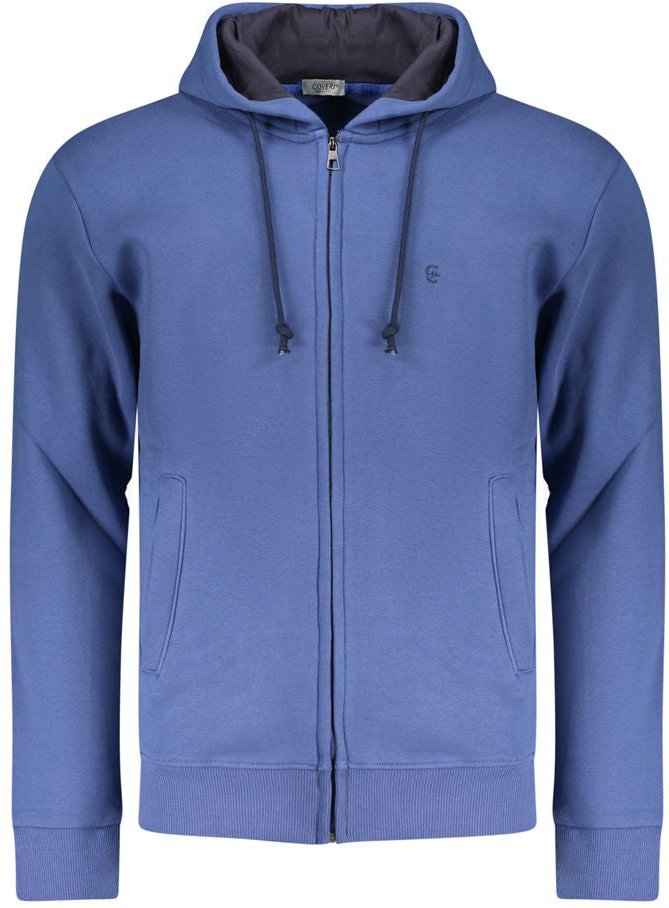 Coveri Moving Blauer Baumwoll-Herren Hoodie Sweatshirt