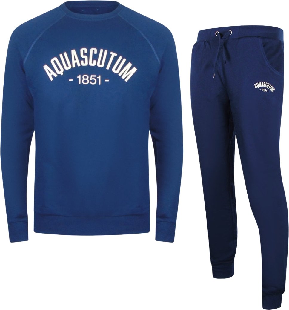 Aquascutum - Trainingsanzug-set „old School" Mit Rundhalsausschnitt, Marineblau