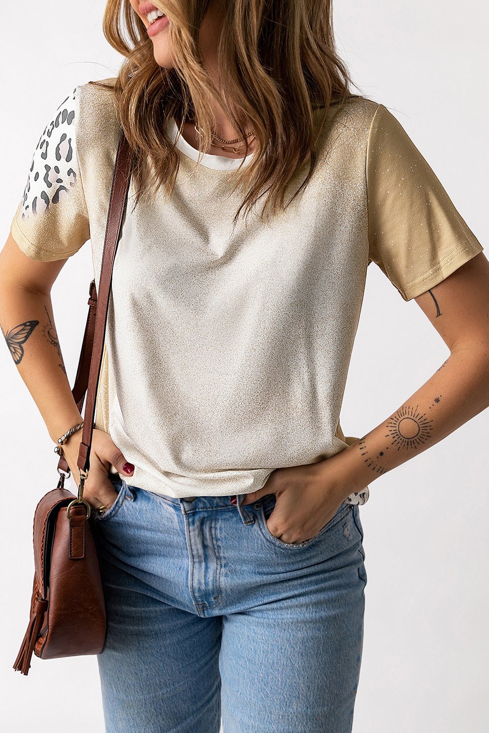 Ombre Leopardenprint T-Shirt im Relaxed Fit