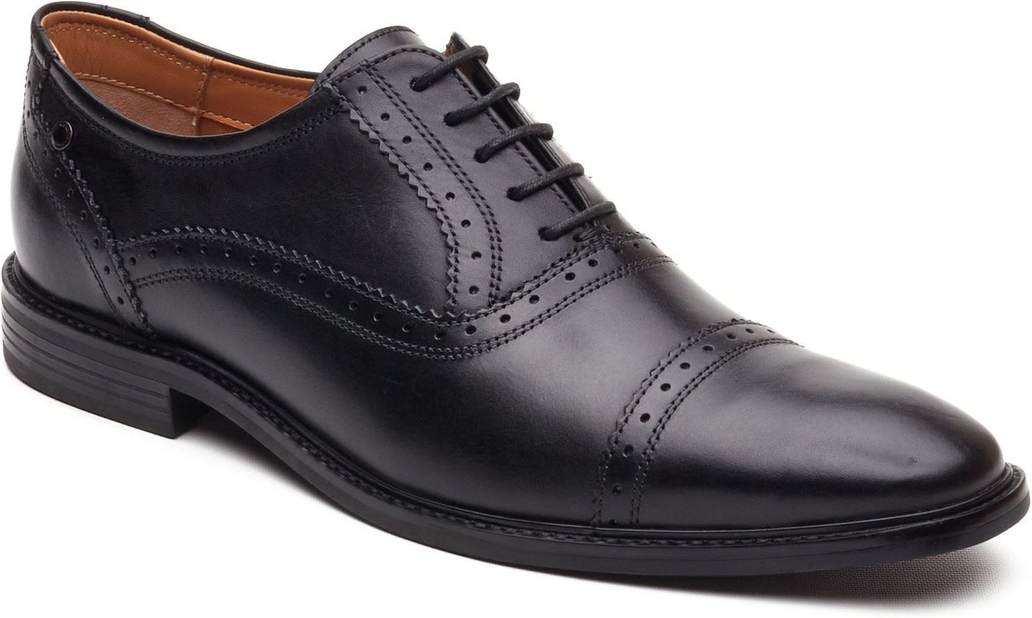 Base London Ascot Oxford-Leder Herrenschuhe in Schwarz