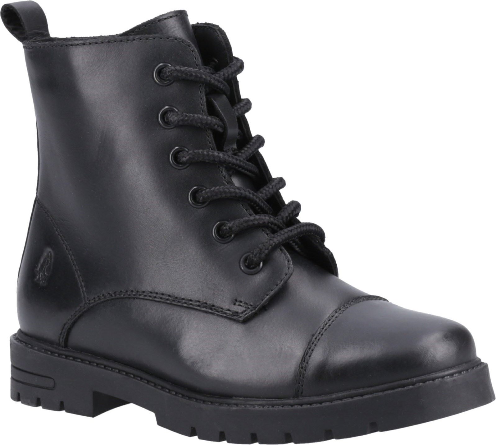 Hush Puppies Lauren Junior Leder Mädchen schwarze Stiefel