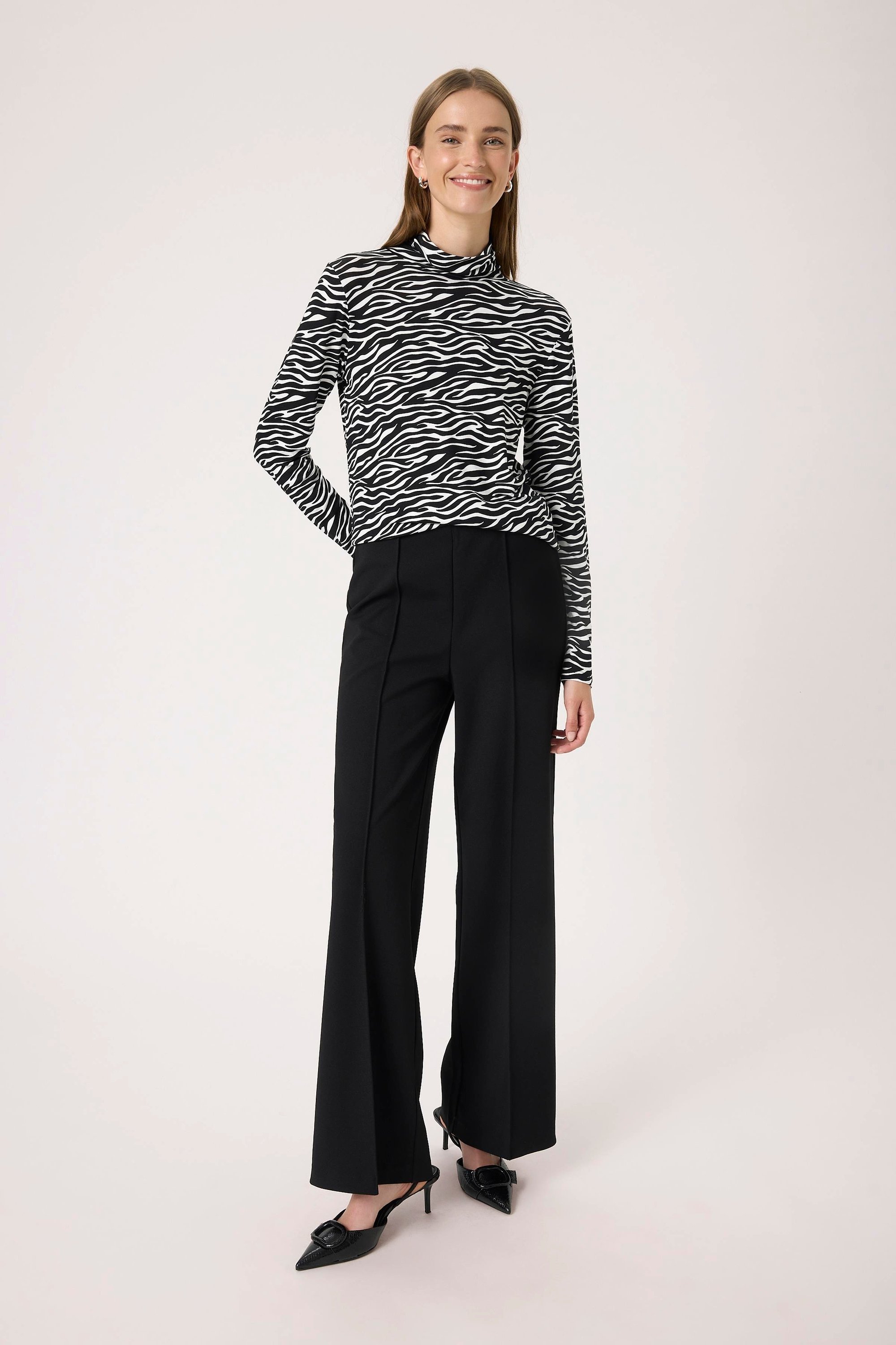 Langarm-Shirt SLHanadi Langarm-Shirt Gerade Passform black white