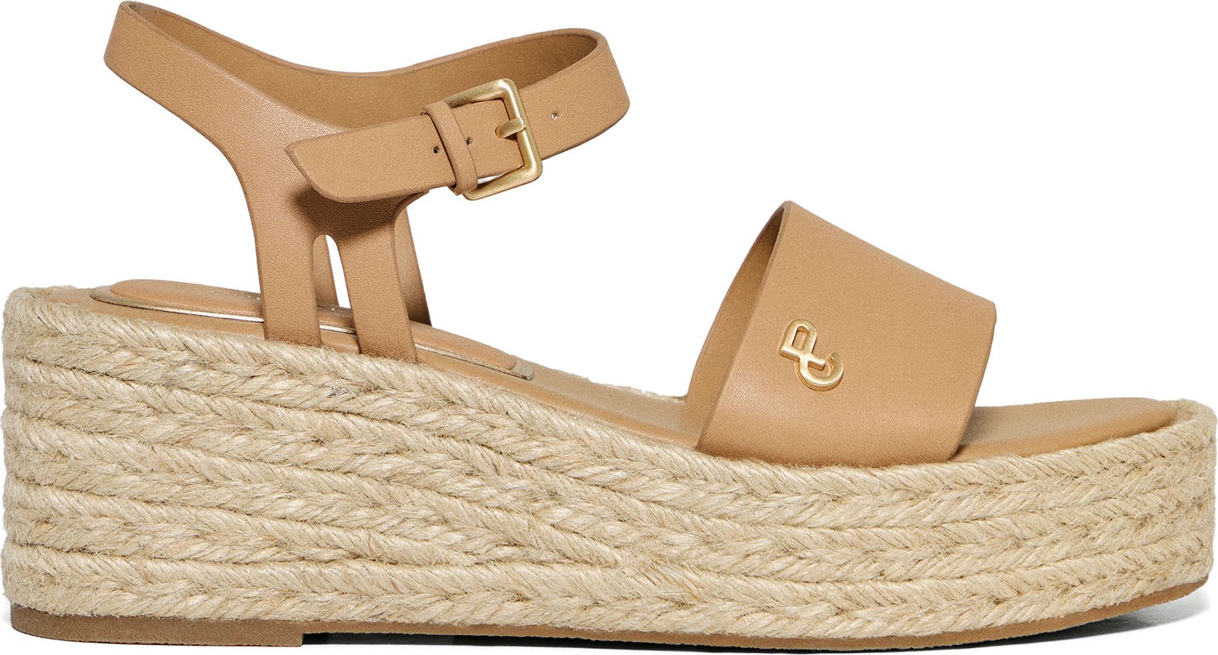 Keilsandale Aurora taupe aus Jute mit Metallic-Detail