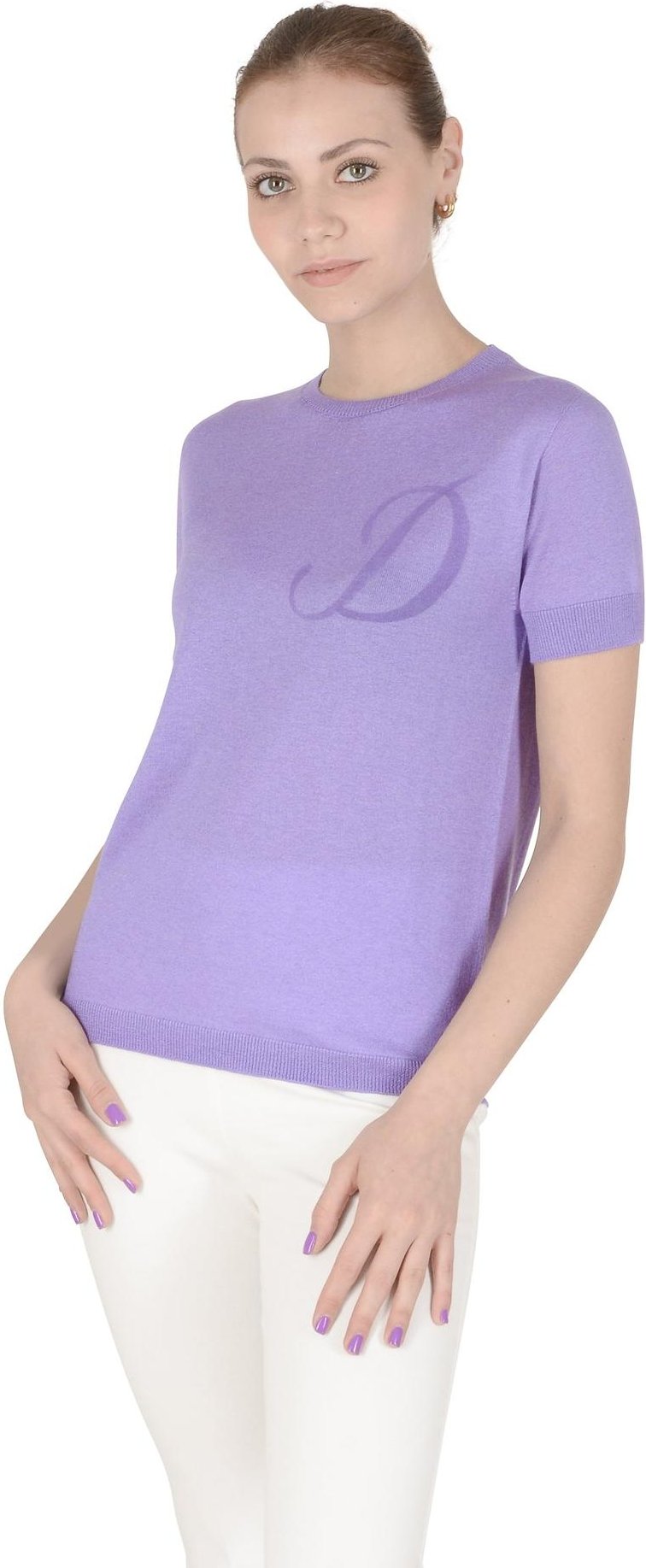 Letter Crew Neck Kaschmir-Seide Pullover