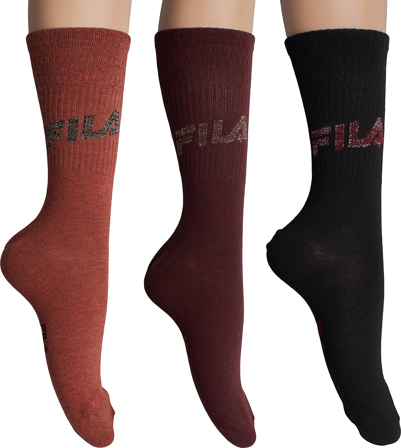 Pack-3 Lange Baumwollsocken F3268 für Frauen