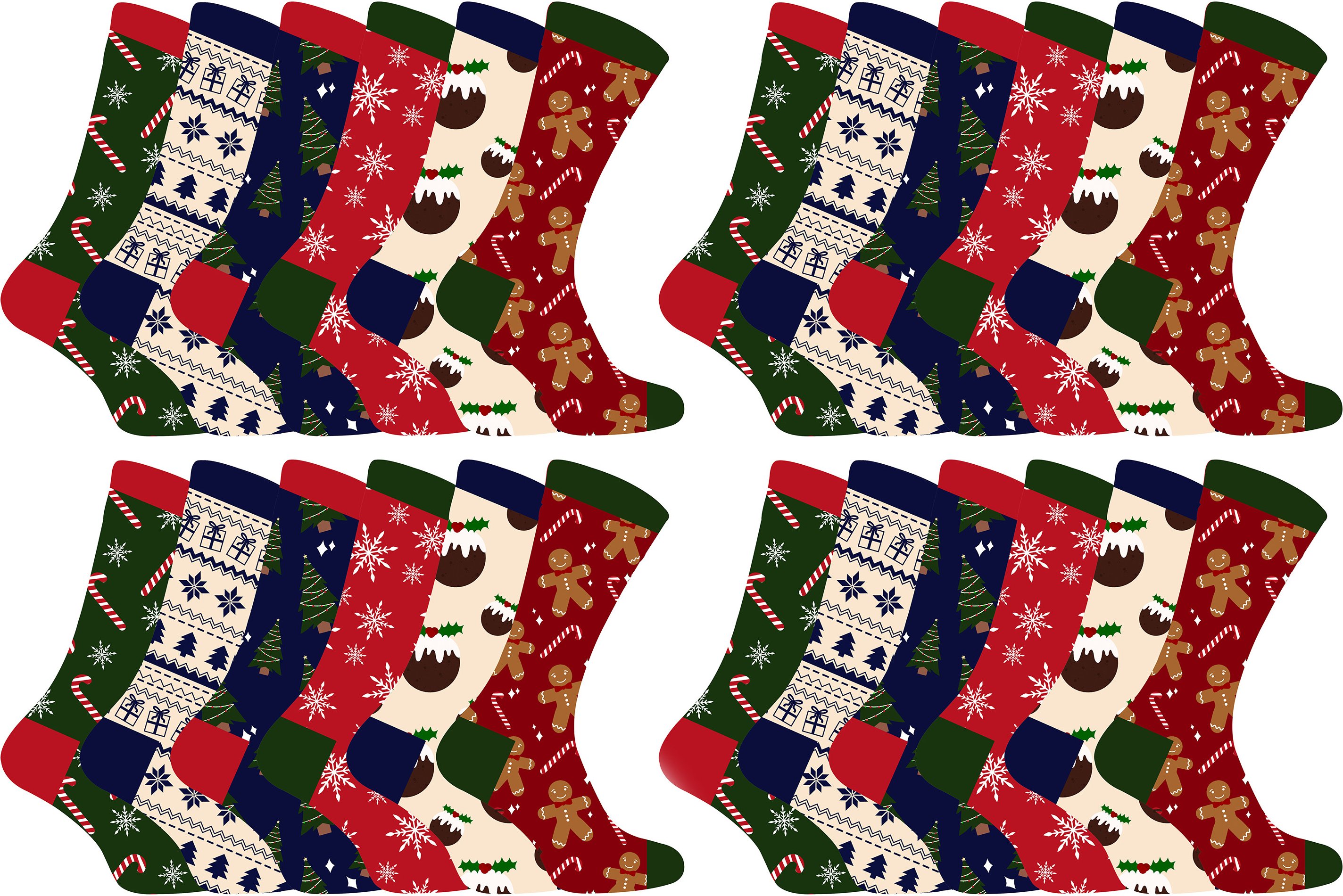 Herren Weihnachten Socken | Socke Snob | Neuheit bunte stilvolle lustige gemusterte Crew Xmas Socken - 24 Pack