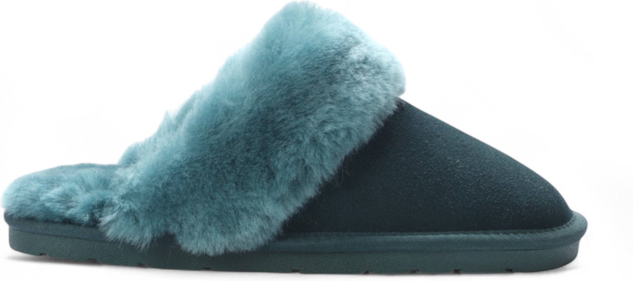 Damen-Winterpantoffeln aus echtem Schaffell, grünem Wildleder – Luna