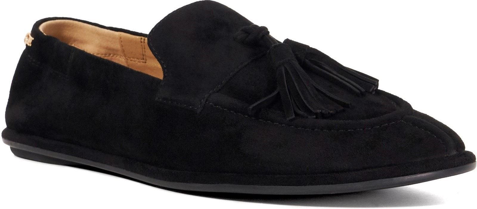 Dune Grounding Wildleder Damen Schwarz Slipper