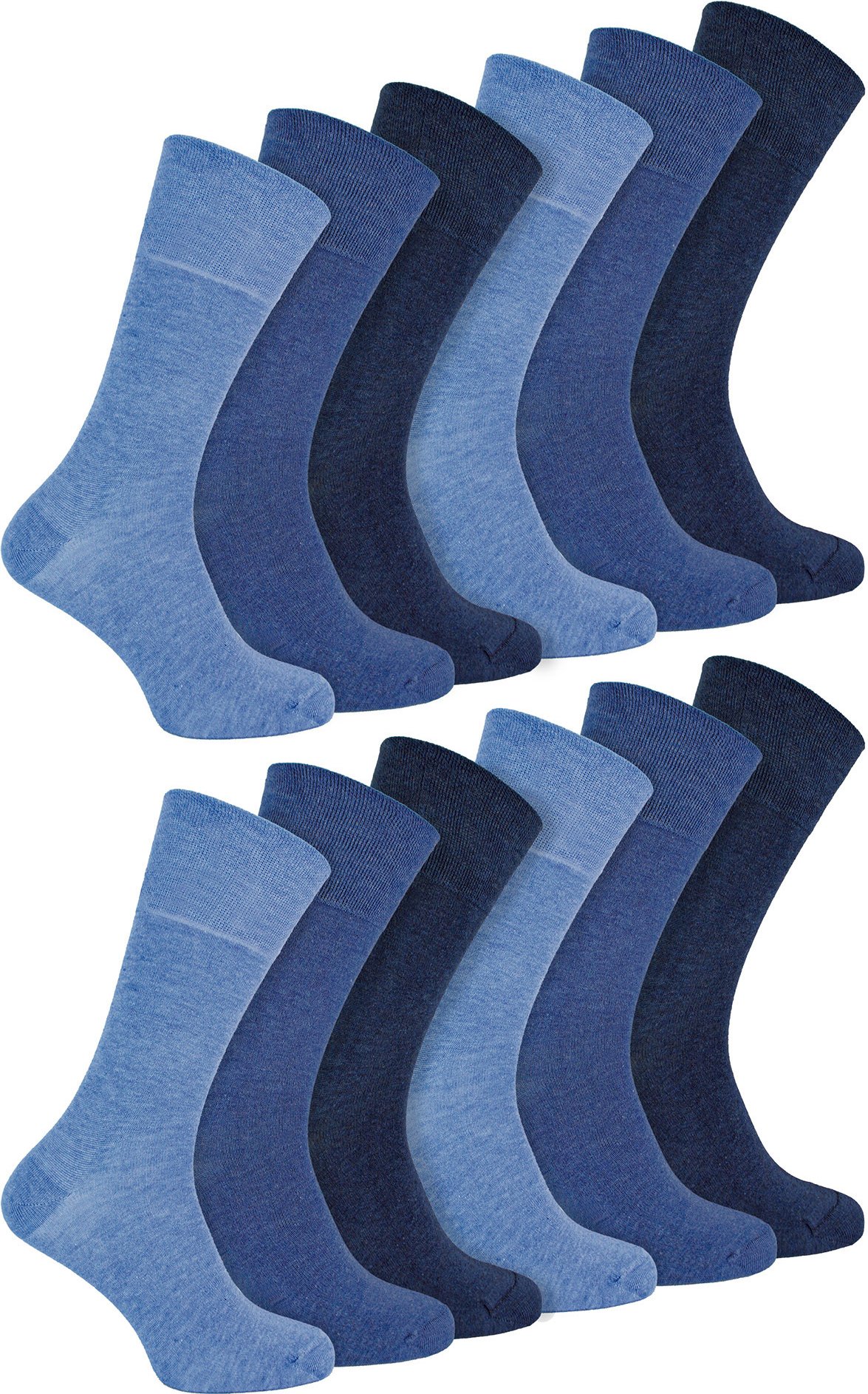 IOMI - 12 Paar Multipack Herren Diabetiker Bambus Socken | Extra breite nahtlose Socken mit nicht elastischen sanften Gr...