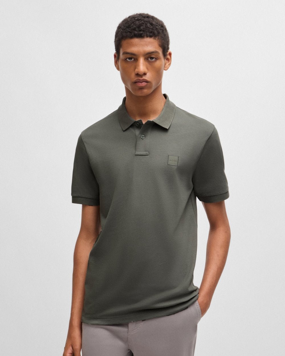 Thumbnail - BOSS Orange Passenger Herren Stretch-Baumwoll Slim-Fit Polo-Shirt mit Logo-Patch