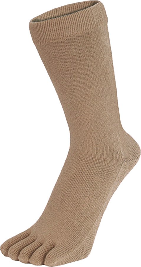 TOETOE - Herren- und Damen-Essentials weiche, atmungsaktive Baumwollzehensocken bis zur Mitte der Wade - Rehfarbe