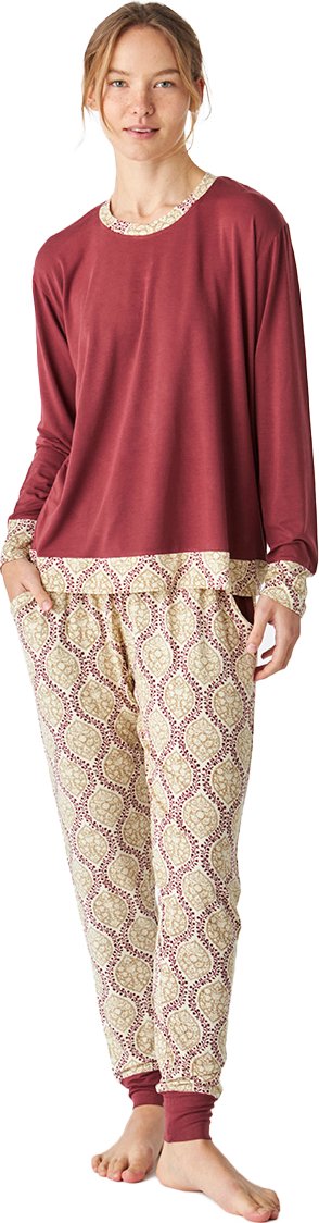 JJB1 Damen-Pyjama aus dünnem Modal mit langen Ärmeln