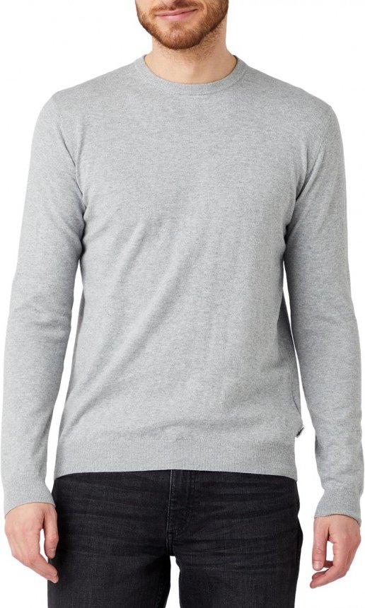 wolljacke crew knit mid grau