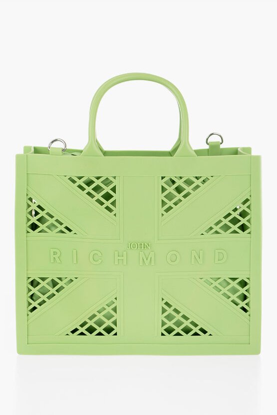 Einfarbige CRACOV Tragetasche mit Cut-Out-Details in Grün