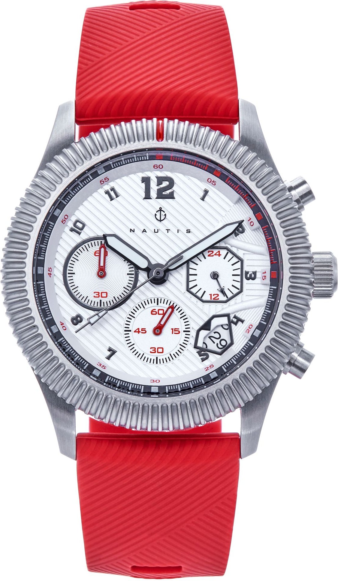 Nautis Meridian Chronograph Armbanduhr mit Datum - Rot