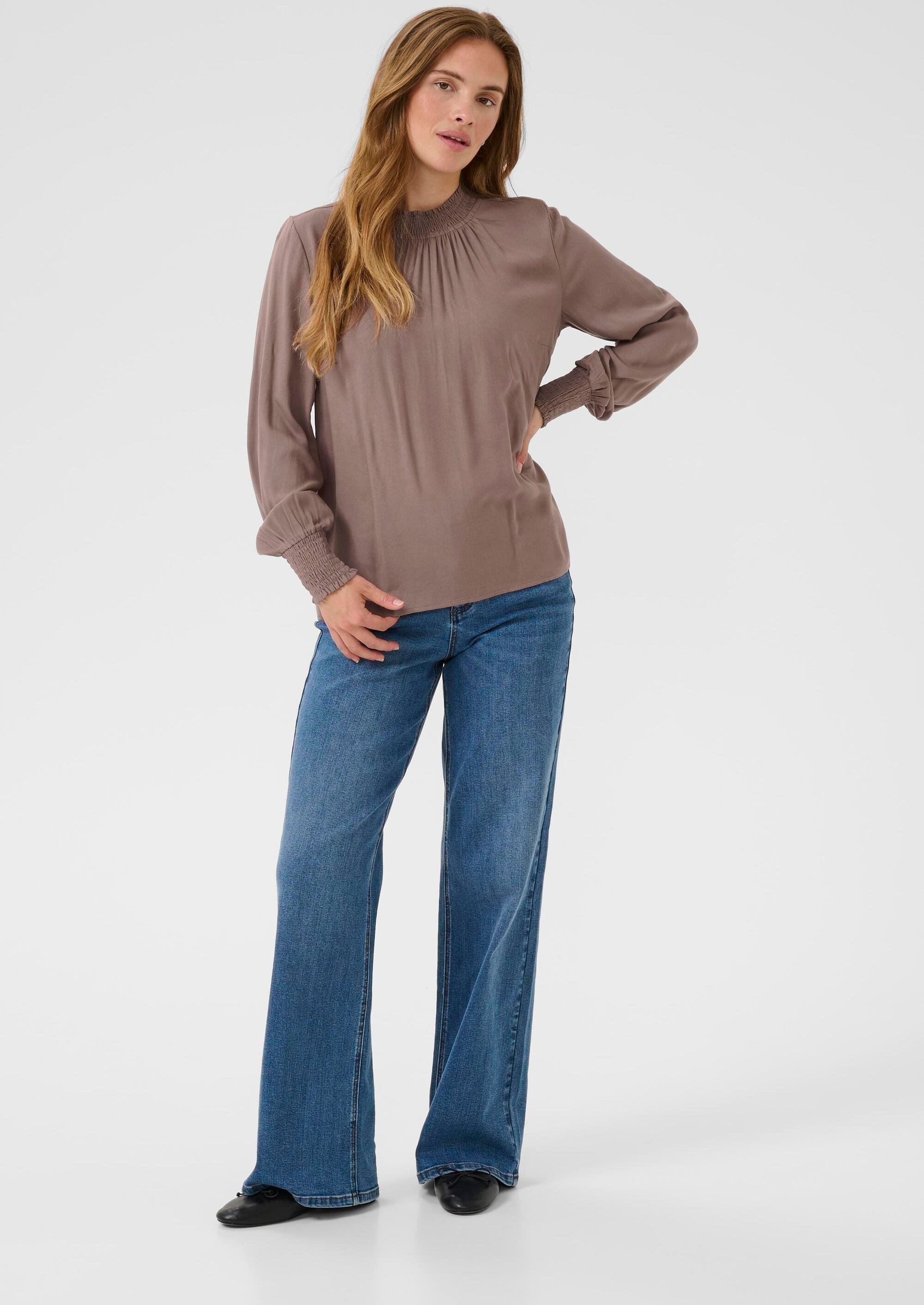 Langarm-Bluse KAdina Regular fit beige