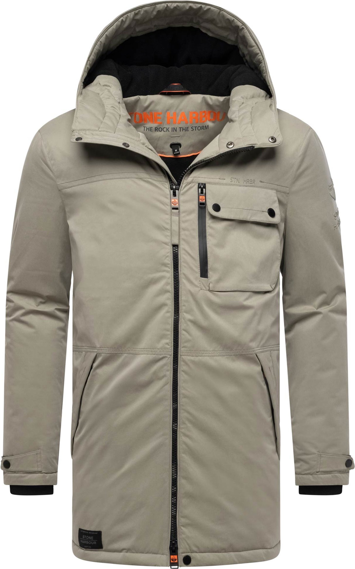 Stone Harbour Herren Winterparka Fintaan mit Fleecefutter & 2-Wege-Reißverschluss