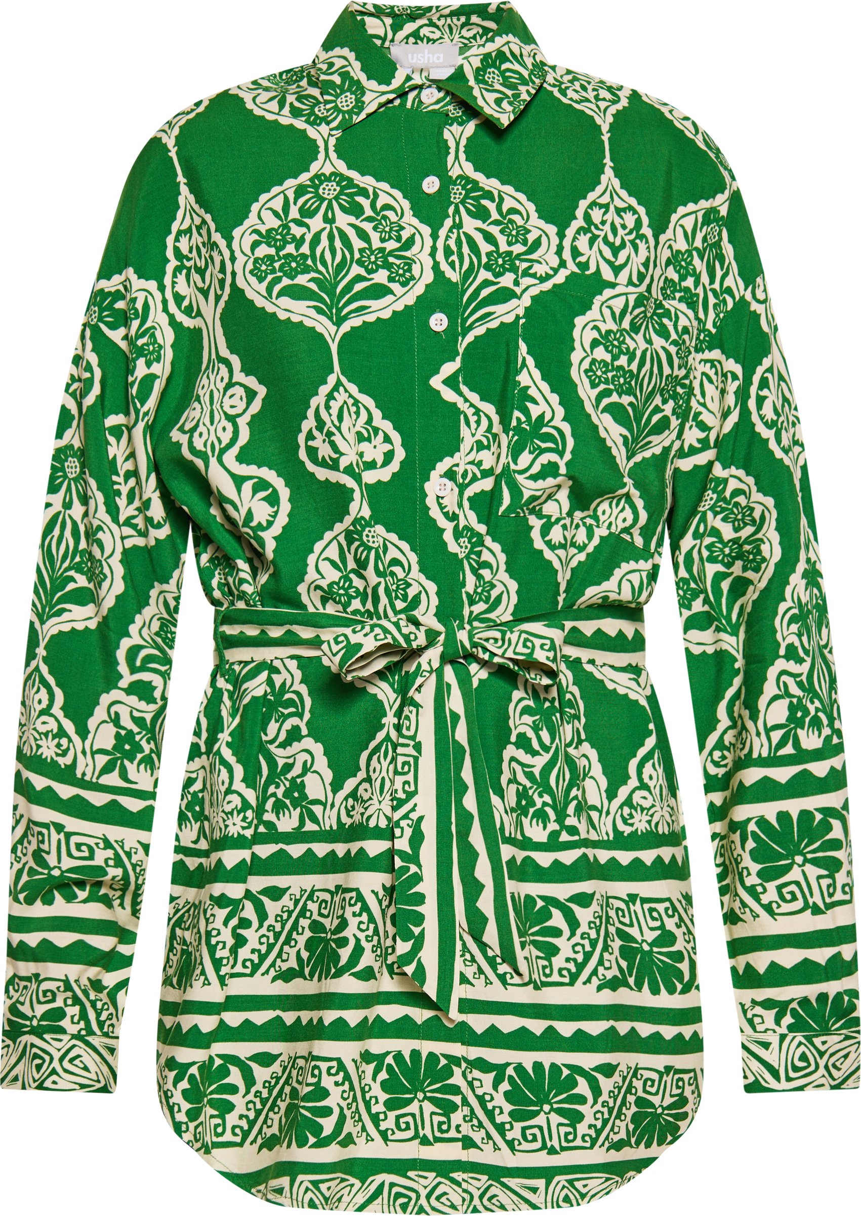 usha Bluse Damen grün Creme