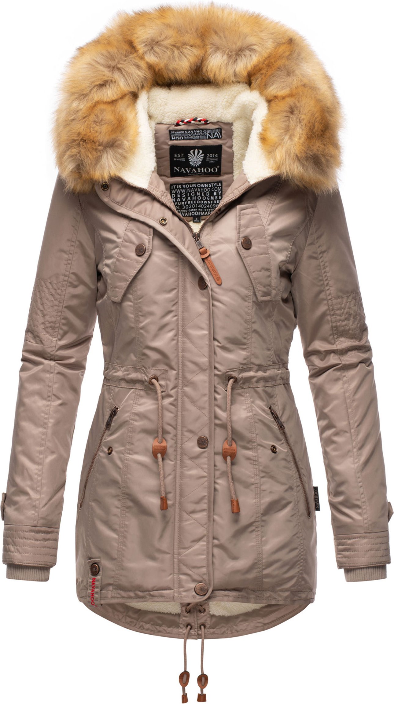Navahoo Damen Winterjacke B399 – Warm, Wasserabweisend & Mit Abnehmbarem Kunstfellkragen