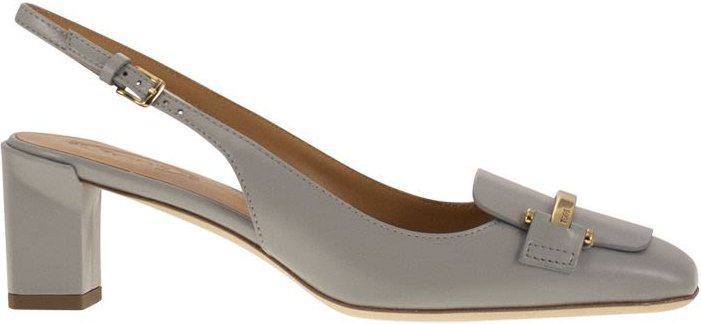Slingback Leder Dekolleté