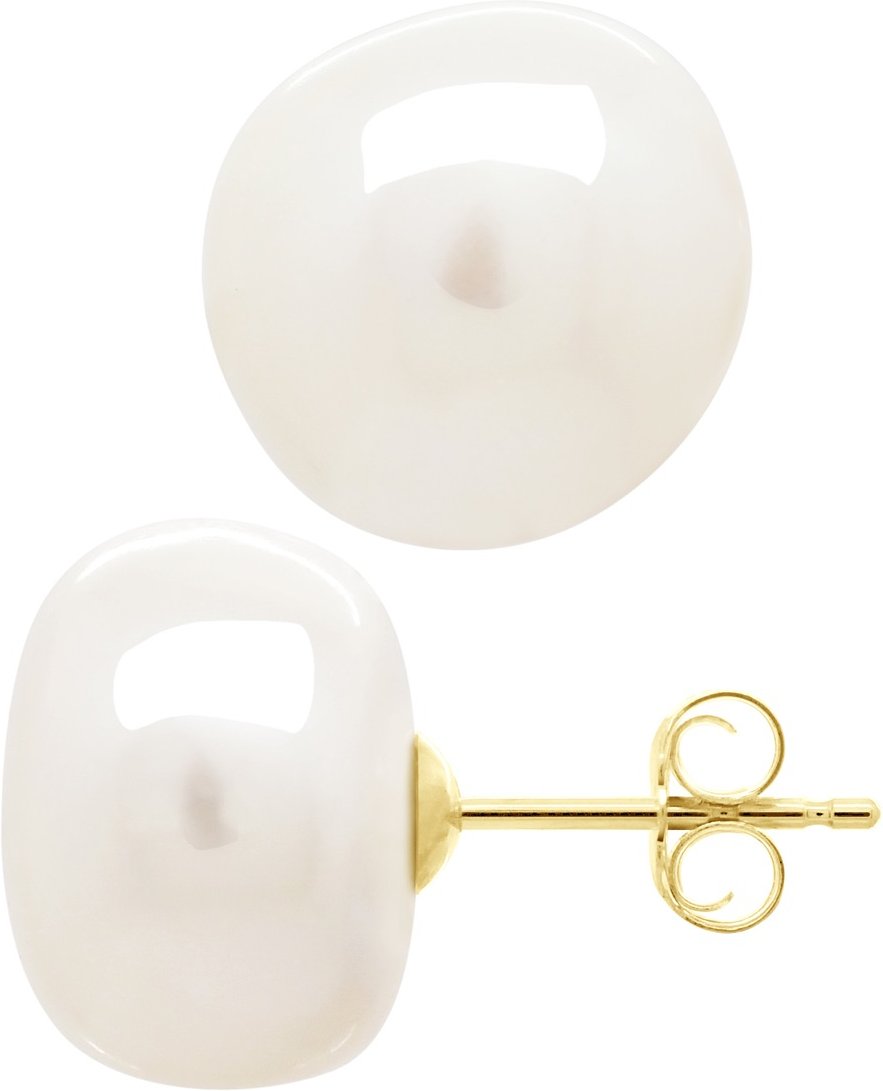 Ohrringe Gelbgold - Echte Süßwasser-Zuchtperlen Barock 12-13 mm