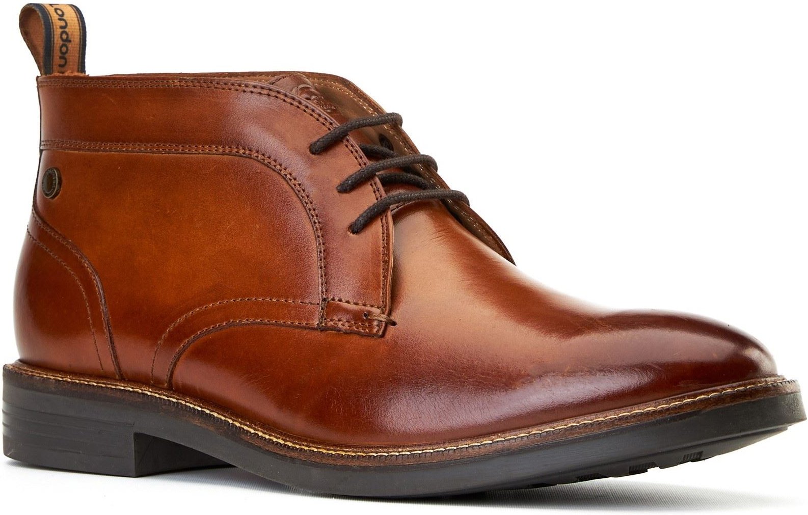 Thumbnail - Base London Lincoln Leder Herren Stiefeletten in verbranntem Tan