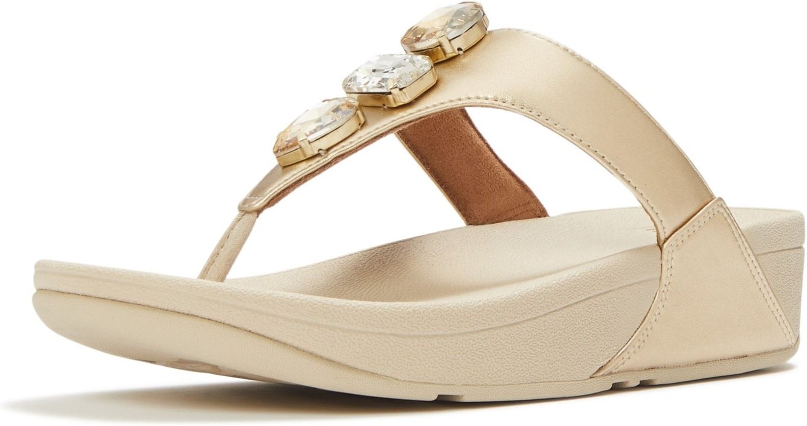 Fitflop Lulu Ultra-Jewel Zehenpost Polyurethan Damen Sandalen Platino