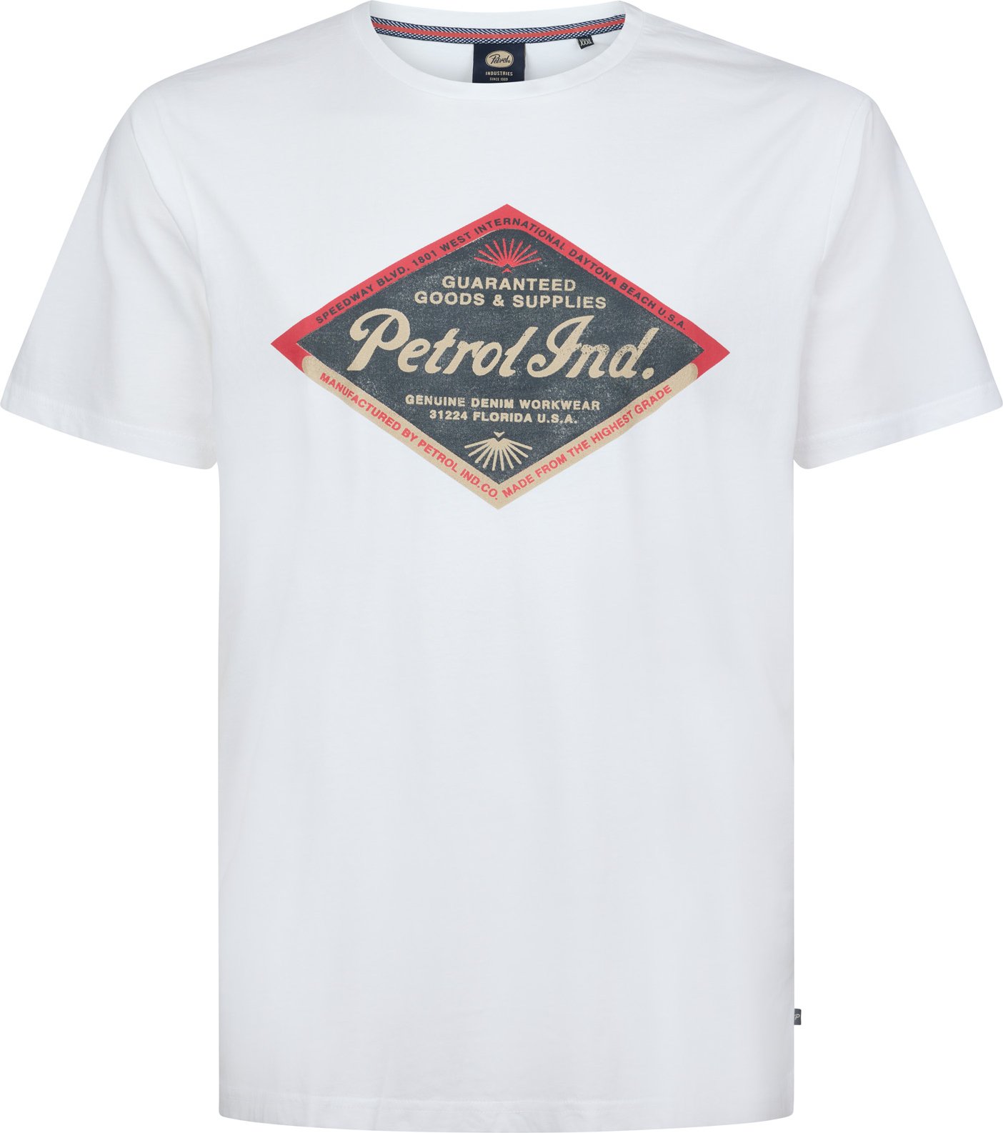 Petrol Industries - T-Shirt mit Aufdruck in Plus Size Vista Herren - Weiß