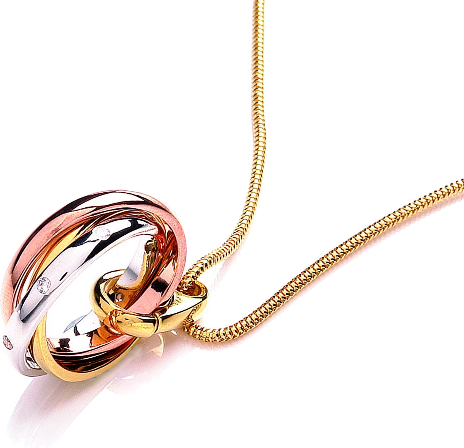 Buckley London Collier dreifarbig,mit weißen Kristallen