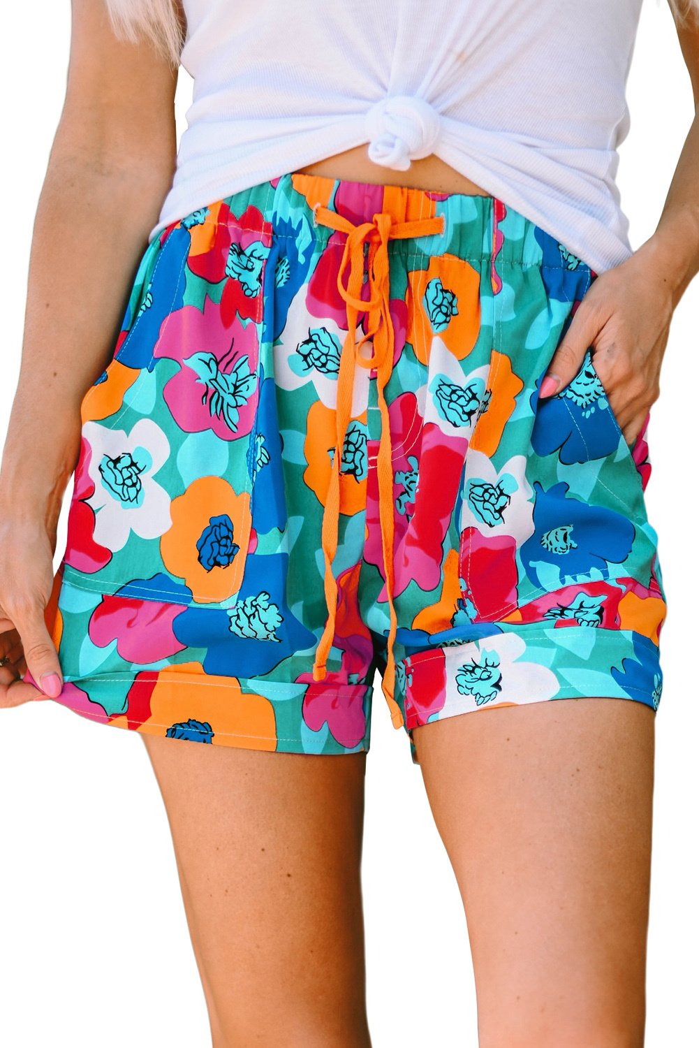 Blumenmuster-Shorts