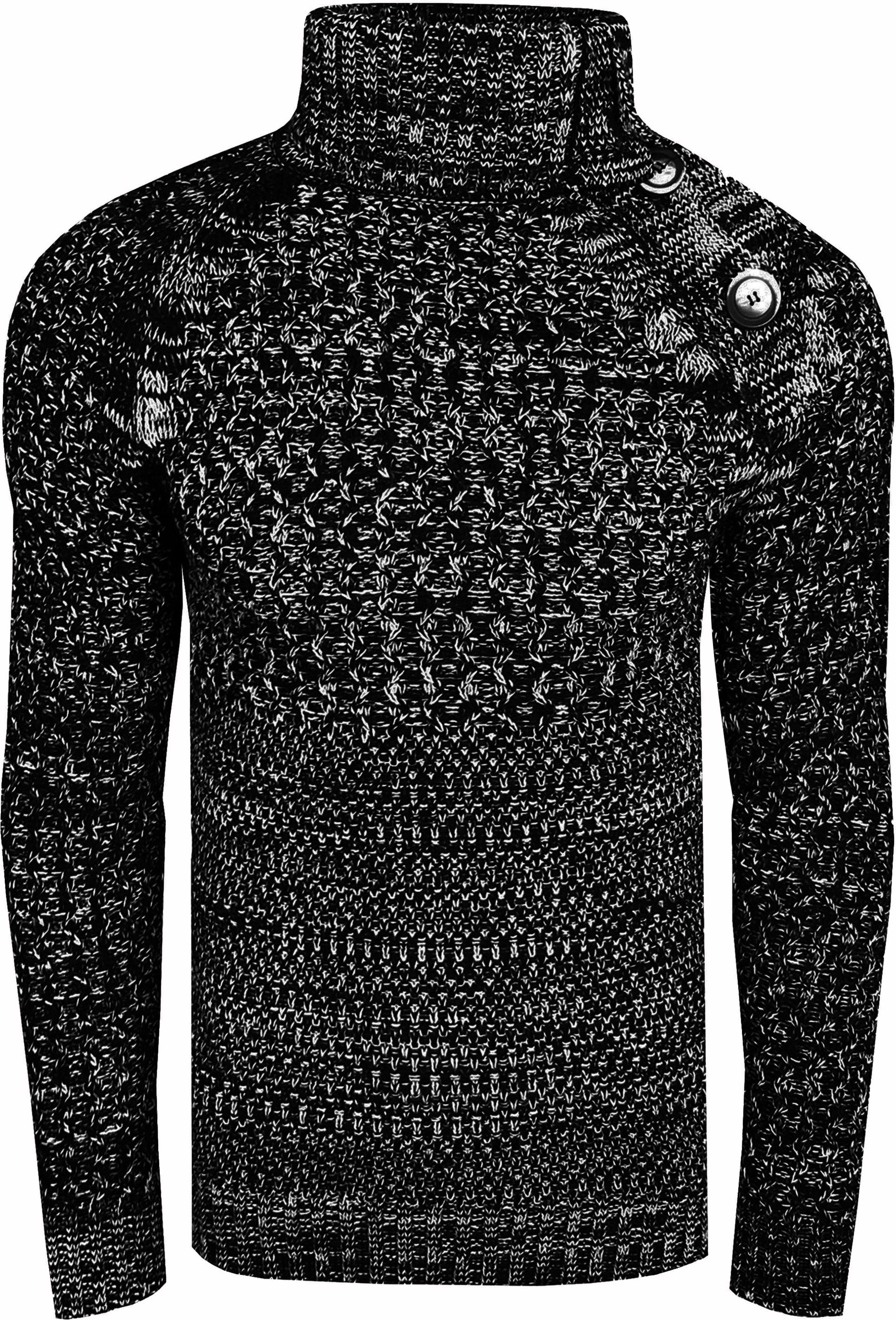 Thumbnail - Side Button-Placket Grobstrick Rollkragen-Pullover