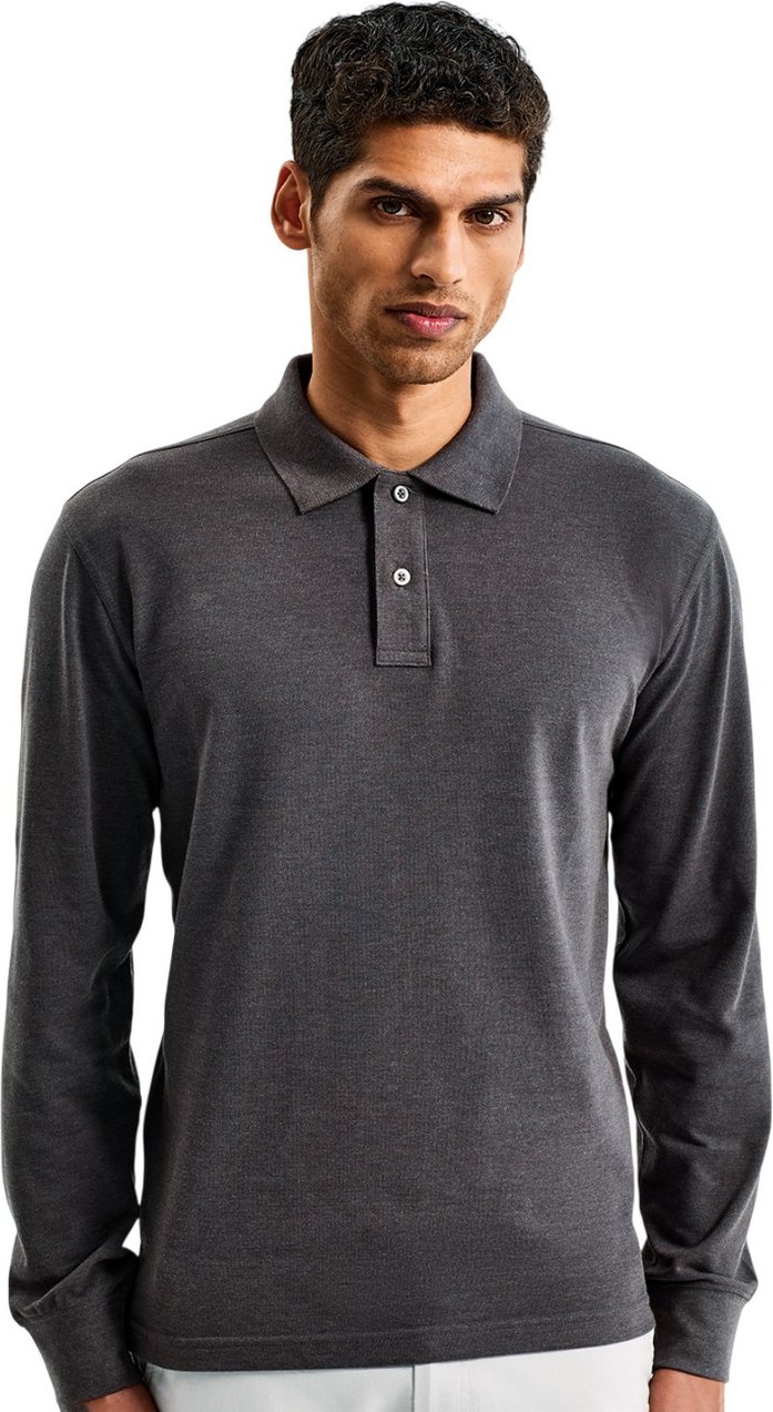 Thumbnail - Asquith & Fox Herren Polo-Shirt, langärmlig (Holzkohle)