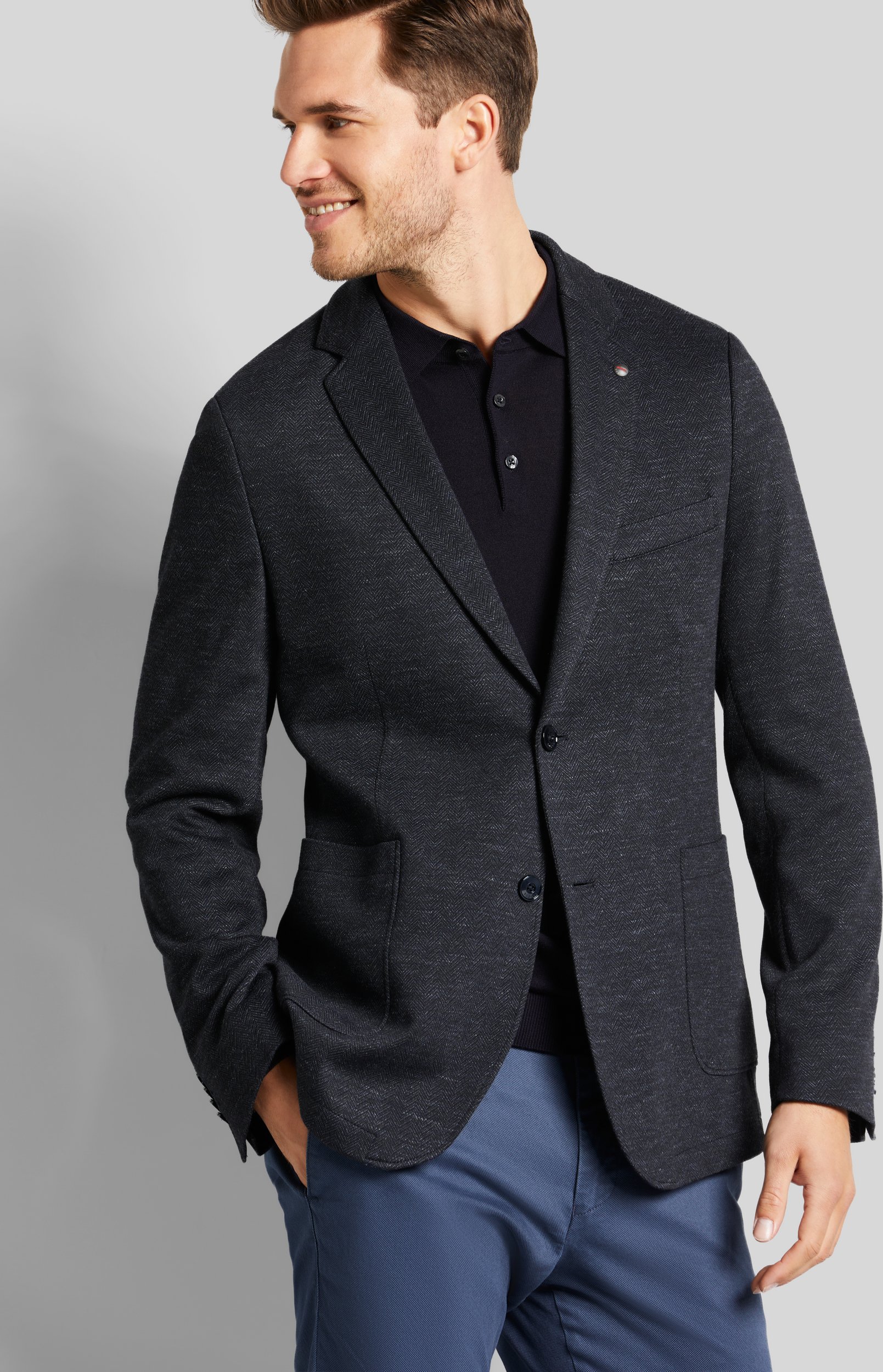 Bugatti Herren Sakko mit Fischgratmusterung