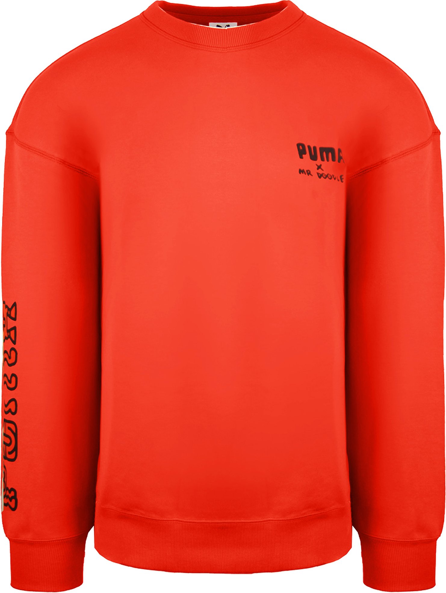 Puma x Mr Doodle Langarm Crew Neck Red Mens Grafik Sweatshirt 598682 20