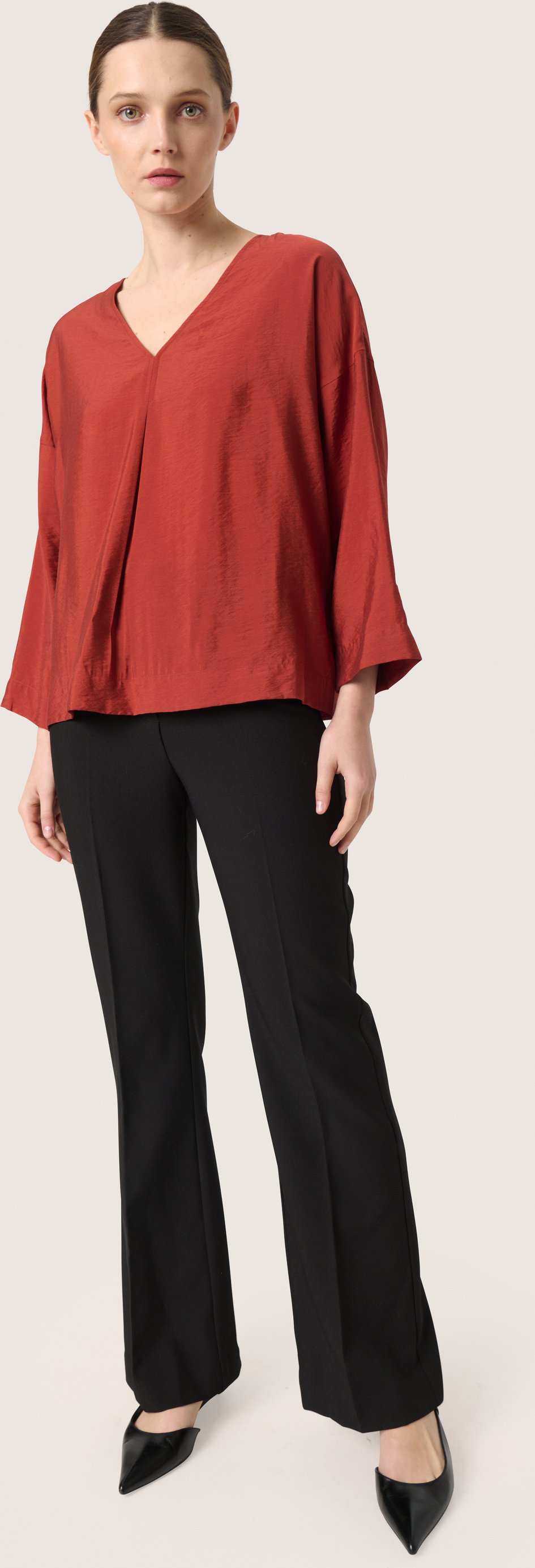 Thumbnail - Langarm-Bluse Lockere Passform Russet Brown rust