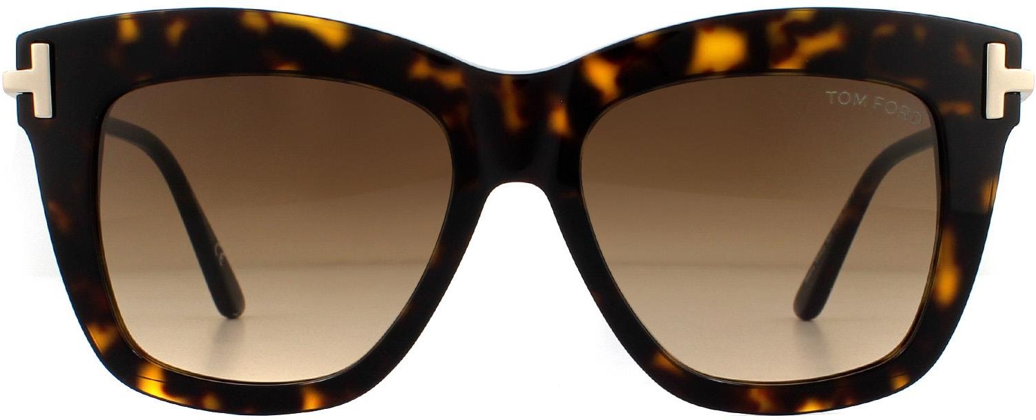 Tom Ford Square Womens Dark Havana Brown Gradient Sonnenbrille
