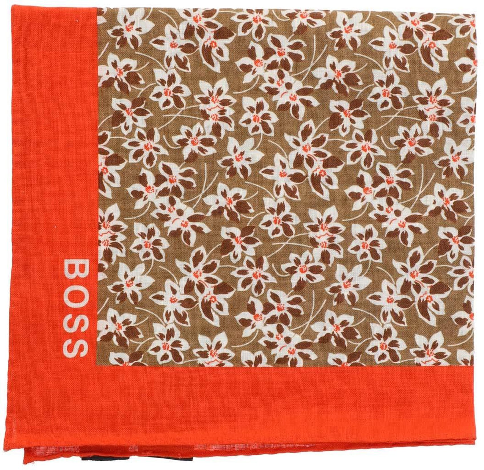 Hugo Boss - Herren Einstecktuch, bedruckt (Beige)