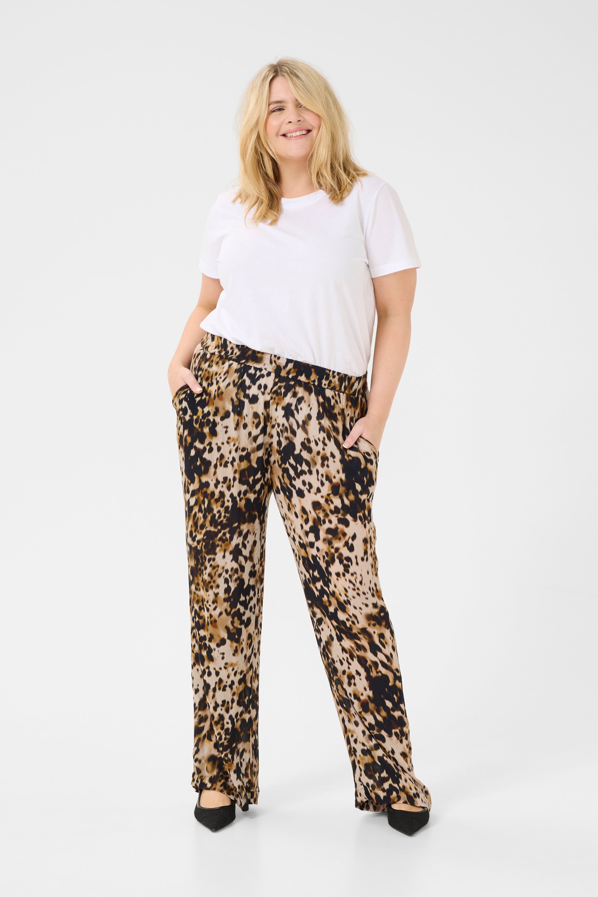 Casual Hose Loose fit Leopard Print