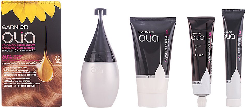 Olia Coloración Permanente #7,0 Rubio Set 4 pz
