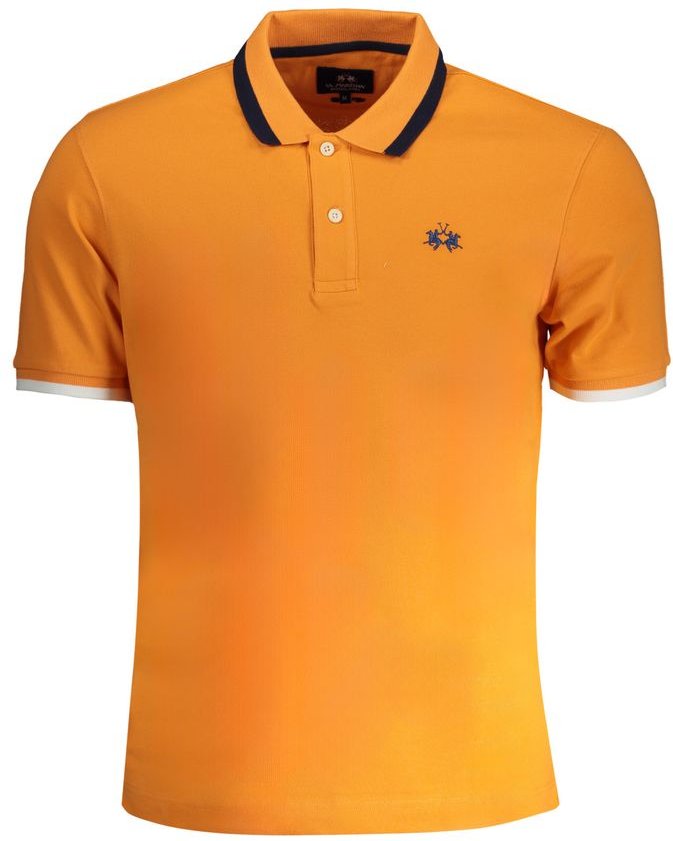 La Martina Arancione Baumwollpolo Herren