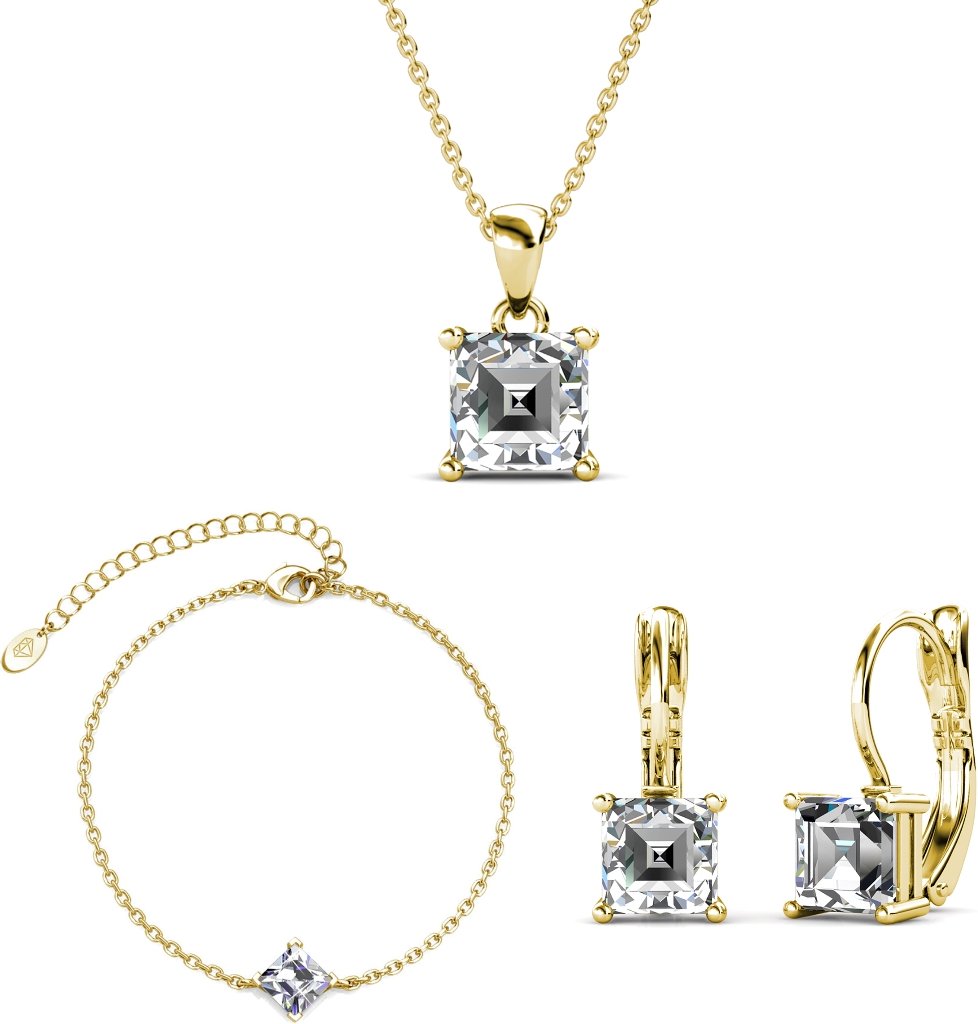 Einfache quadratische Sets - Gold und Kristall