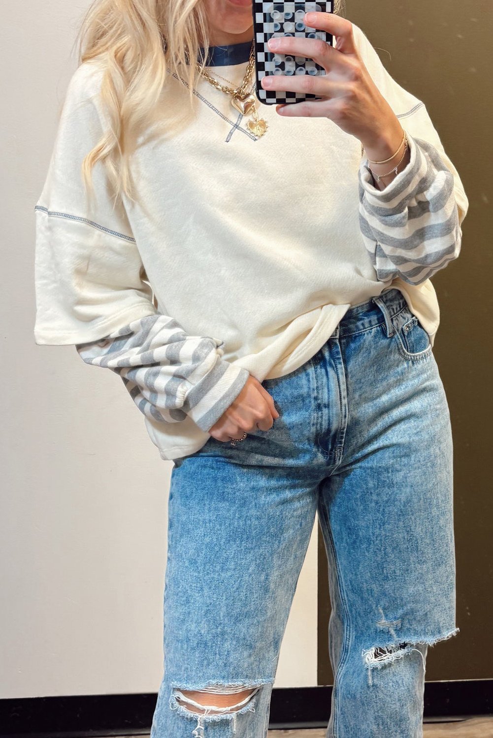 Schichtärmel Lässiges Oberteil