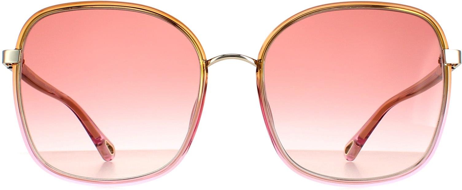 Chloe Square Womens Yellow to Pink Crystal Fade und Gold Pink Gradient CH0031S Franky